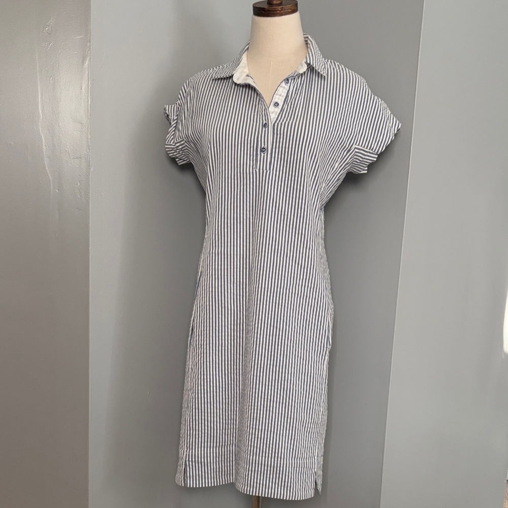 Renuar Blue and White Striped Dress